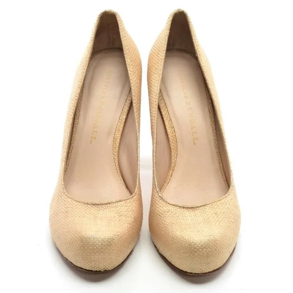 Loeffler Randall Esther Natural Raffia Pumps 6 M